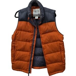 Eddie Bauer Goose Down Puffer Vest Sz S Vintage Mens Medium Quilted Full Zip